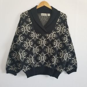 VTG Gina Peters Damask Print Sweater Size Large